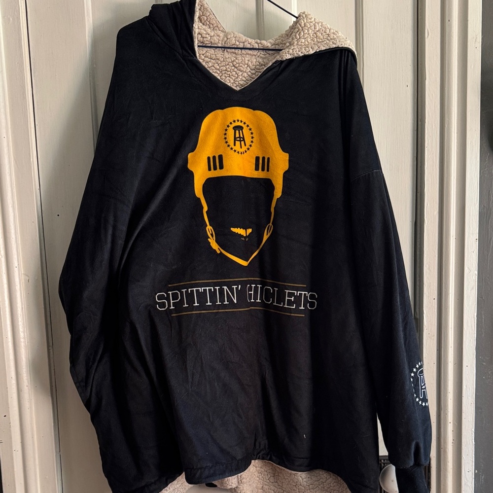HUGE BLANKET Black and Yellow Spittin' Chiclets Hoodie